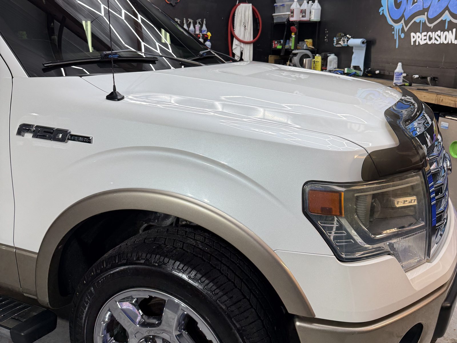F-150 front three-quarter under hex lights