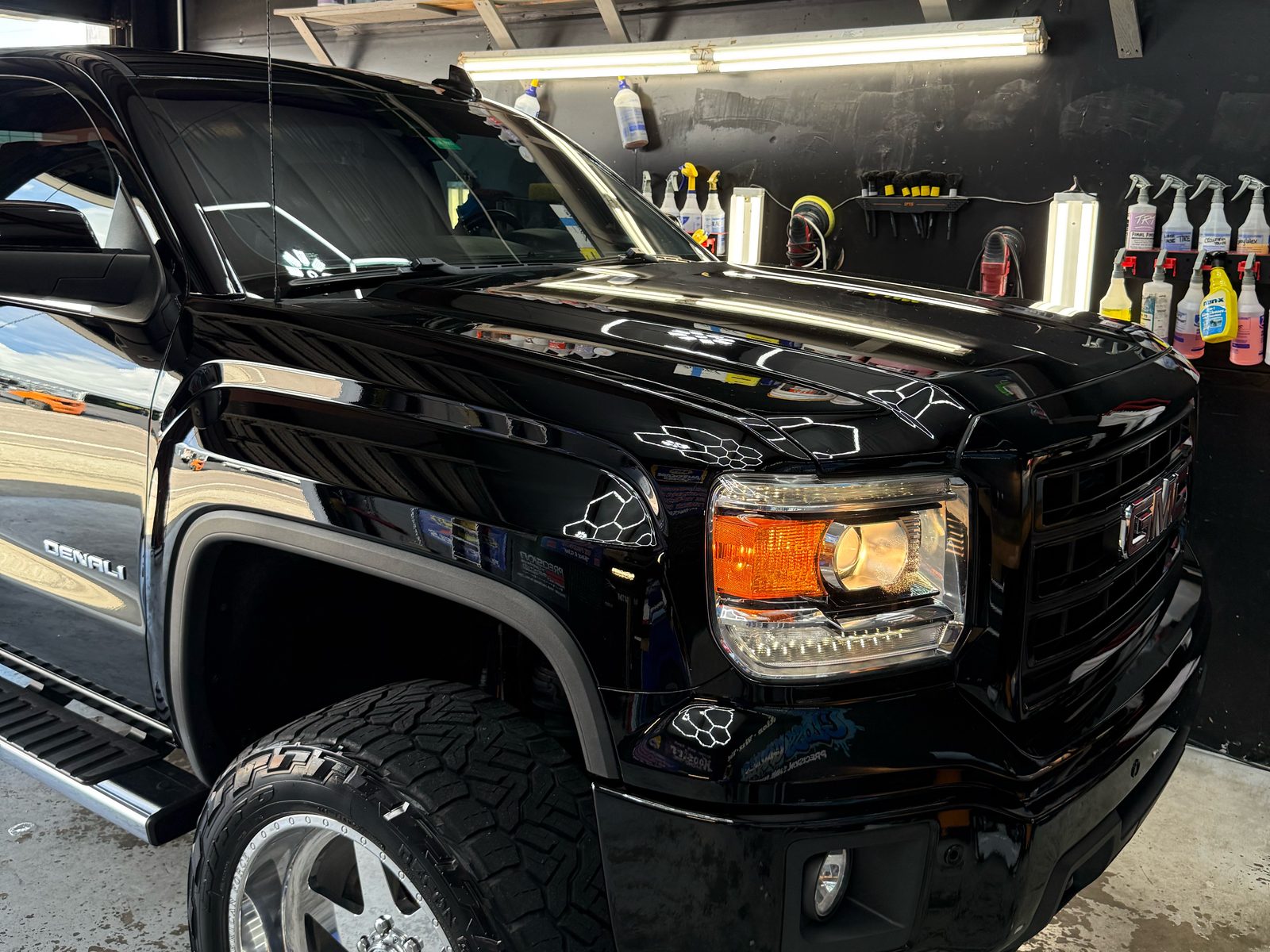 Black GMC Sierra Denali with deep gloss finish