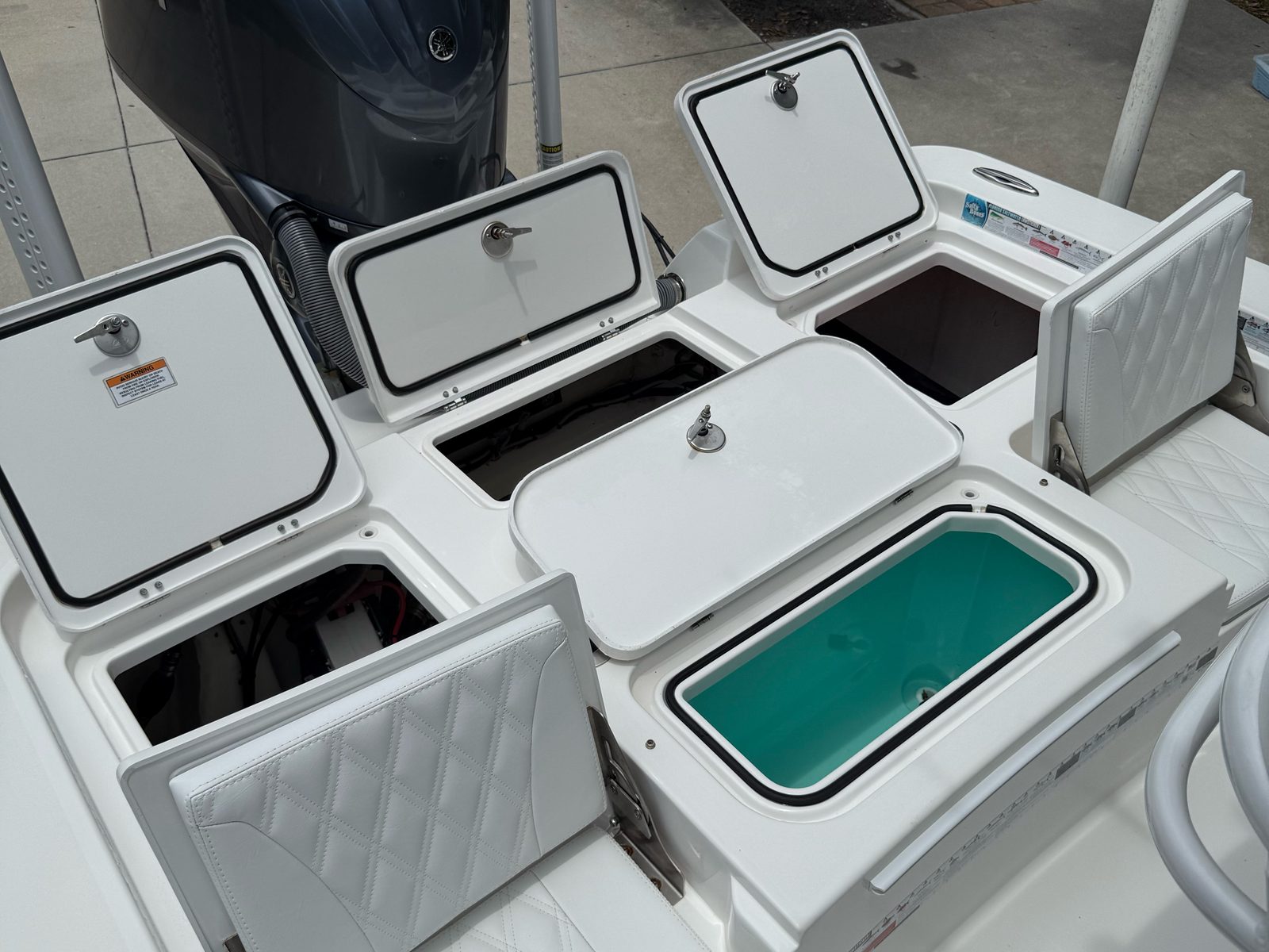 Open deck hatches, cleaned