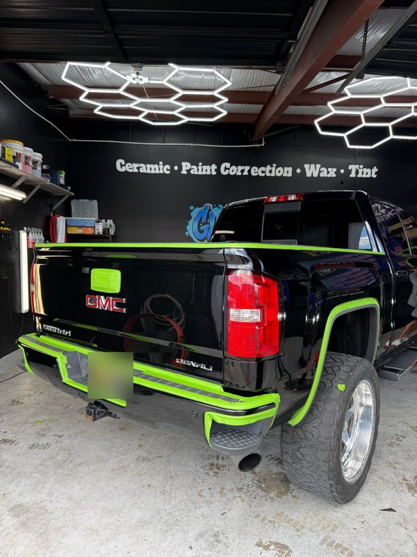 Denali masked in green tape for prep